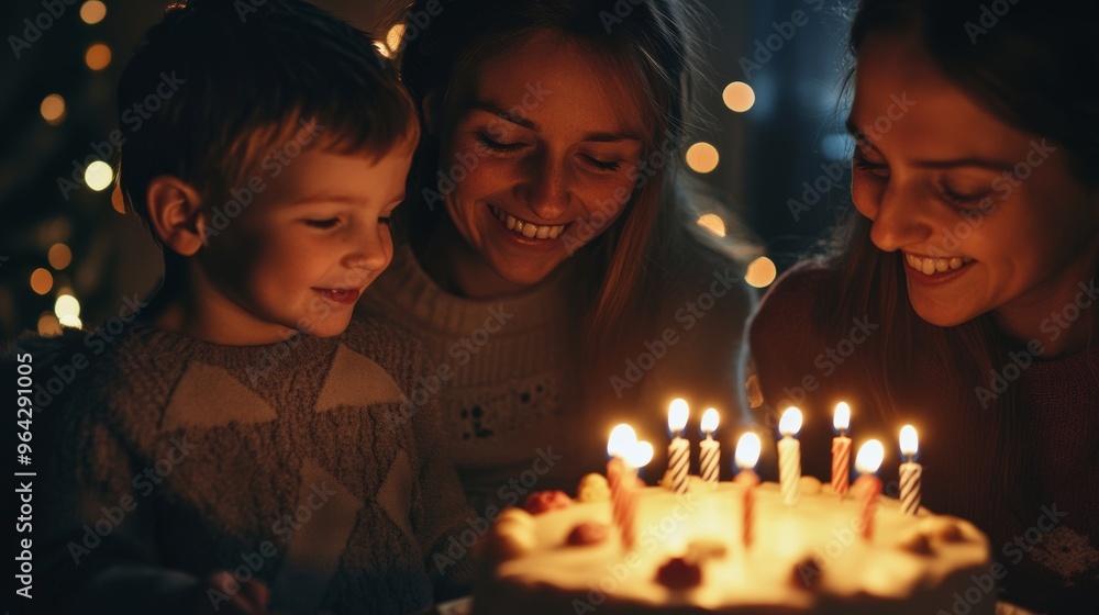 Family Sharing a Warm Birthday Moment Family Sharing a Warm Birthday Moment