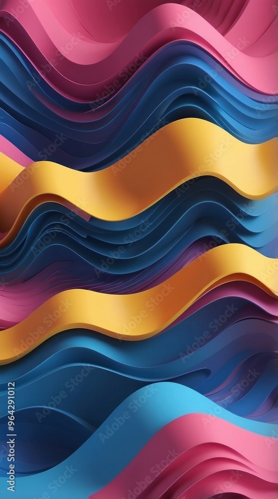 abstract background. flowing, wave like ribbons of color that blend seamlessly from pink, orange, and yellow to blue and purple against a dark backdrop abstract background. flowing, wave like ribbons of color that blend seamlessly from pink, orange, and yellow to blue and purple against a dark backdrop