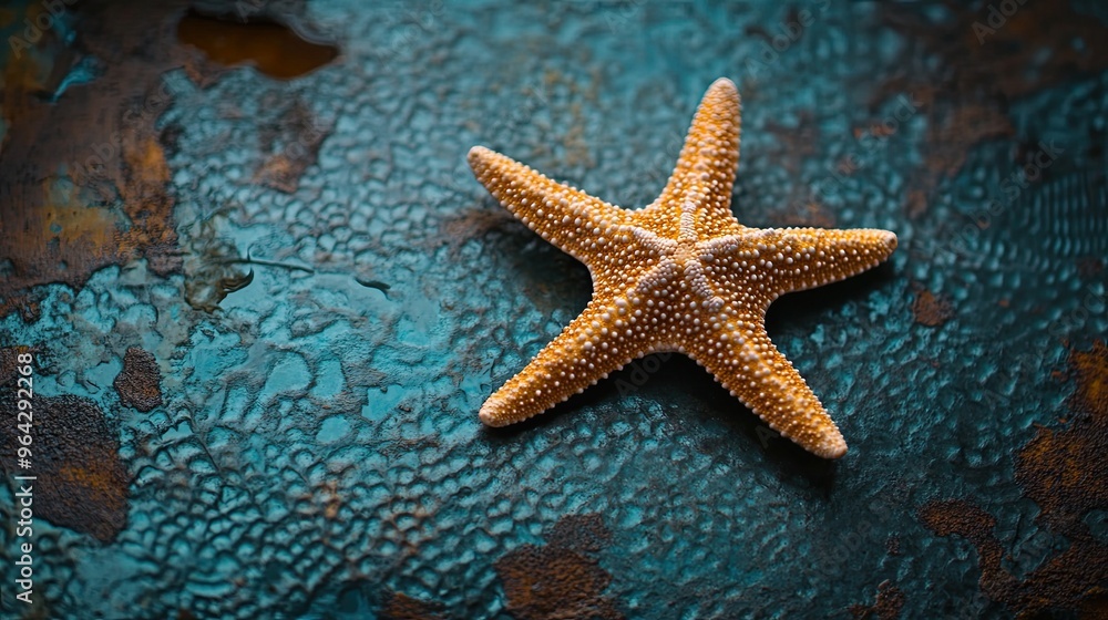 starfish isolated on metal background starfish isolated on metal background