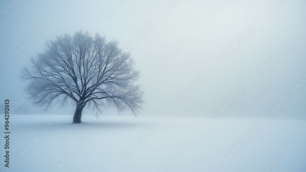 Fototapeta premium Solitary Tree in Winter Mist