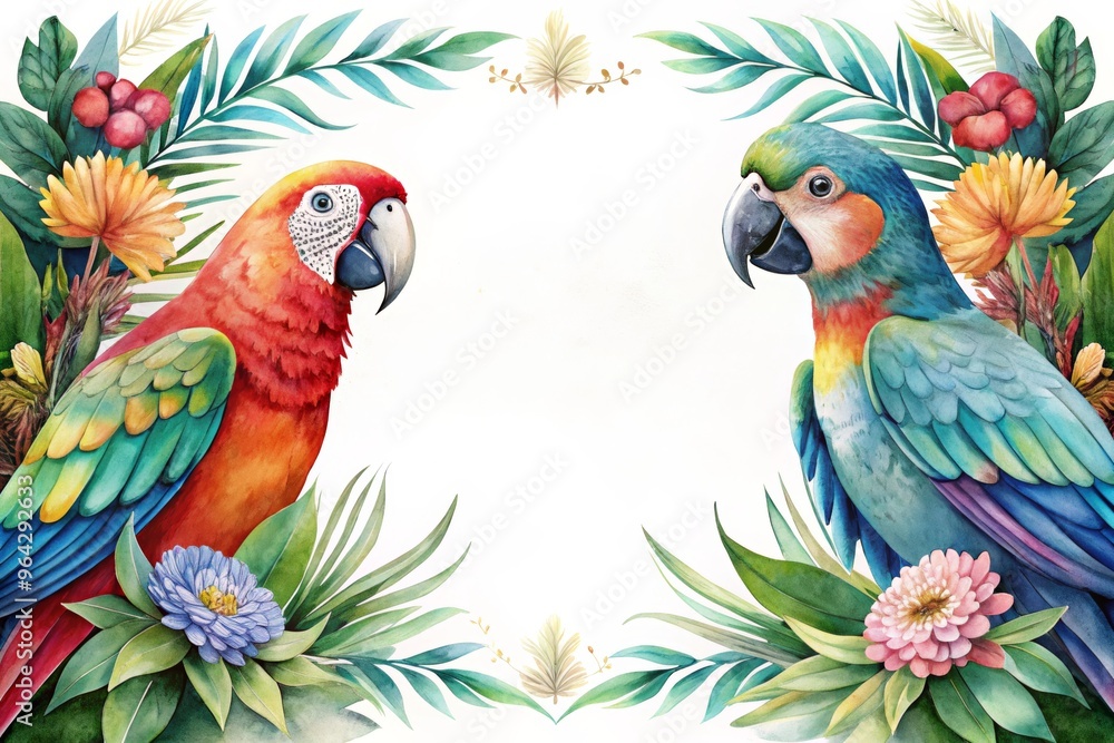 Fototapeta premium Parrot frame template 