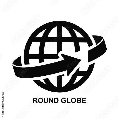 Round globe icon isolated on background vector illustration.