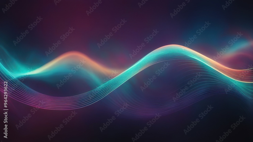 Abstract waves of light in vibrant colors, representing sound or energy flow. Abstract waves of light in vibrant colors, representing sound or energy flow.