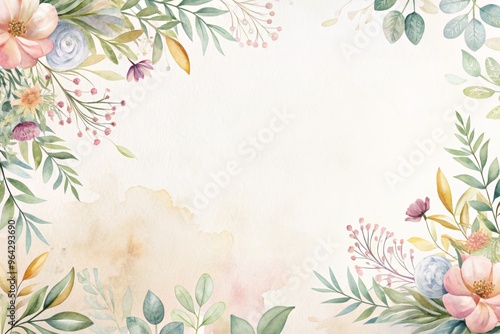 Spring floral frame template