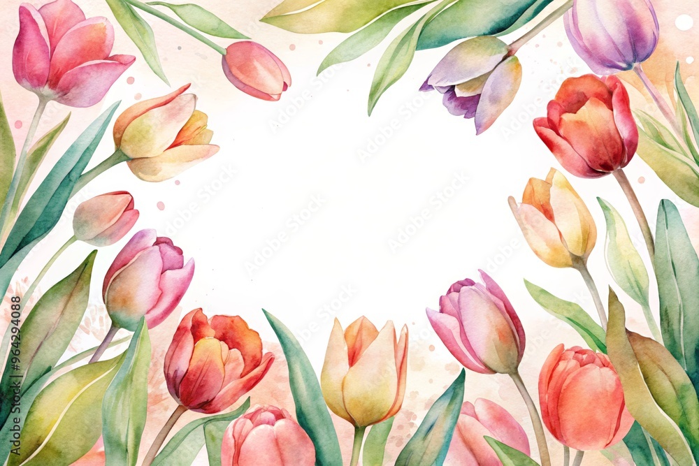 Fototapeta premium Tulip frame template