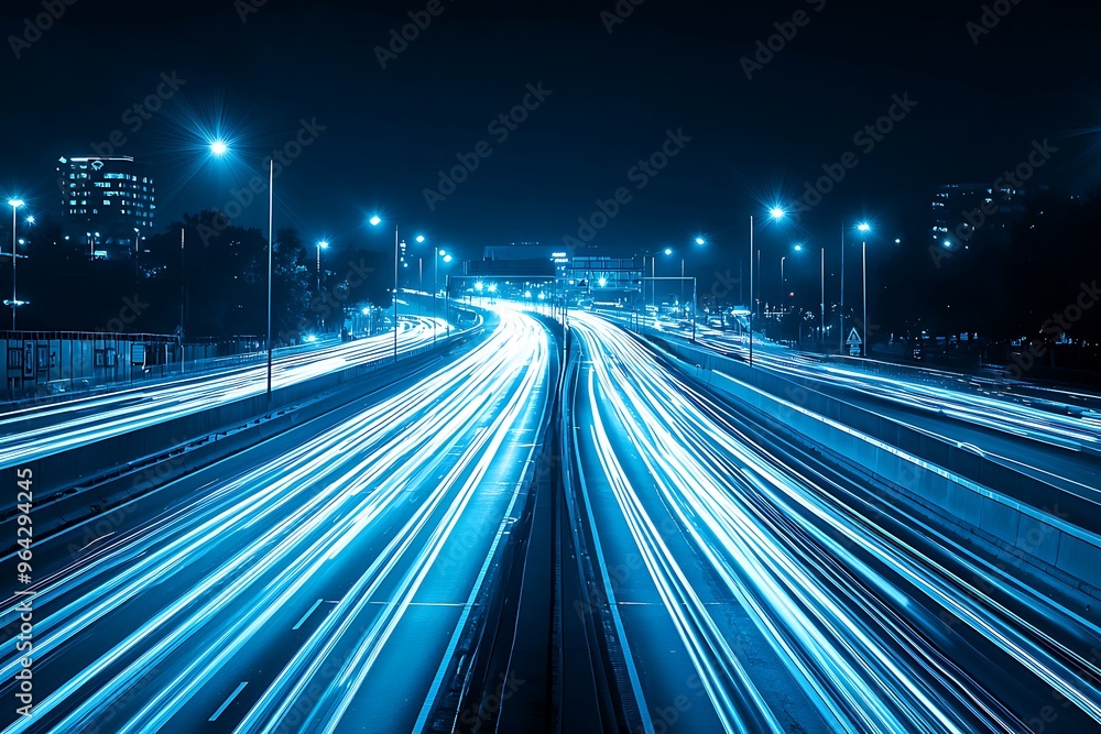 Dynamic Night Traffic: Trails of Light on a Modern Urban Highway Dynamic Night Traffic: Trails of Light on a Modern Urban Highway