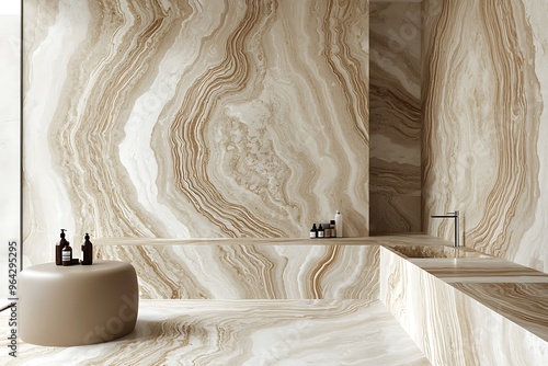 Elegant Marble Bathroom Design with Natural Stone Accents