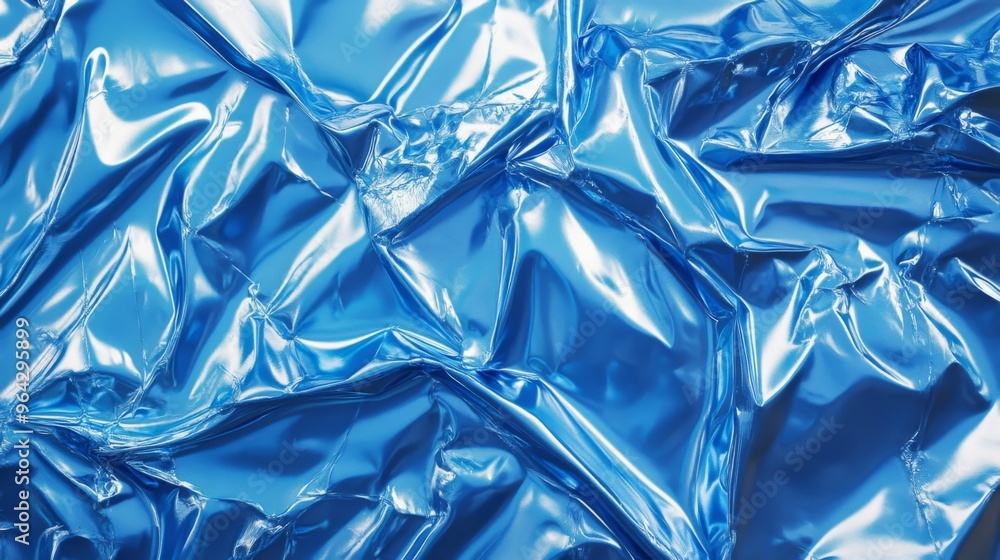 Abstract texture crumpled blue plastic cellophane surface material Abstract texture crumpled blue plastic cellophane surface material