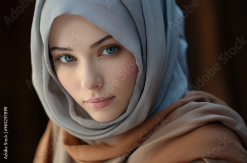 Portrait of a young woman in hijab