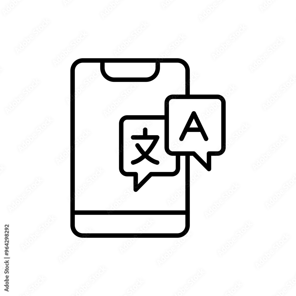 Translator app outline icons, minimalist vector illustration ,simple transparent graphic element .Isolated on white background Translator app outline icons, minimalist vector illustration ,simple transparent graphic element .Isolated on white background