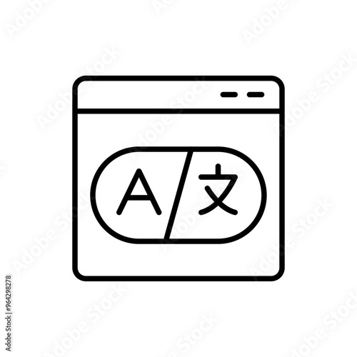 Translator app outline icons, minimalist vector illustration ,simple transparent graphic element .Isolated on white background