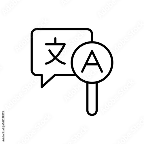 Translator app outline icons, minimalist vector illustration ,simple transparent graphic element .Isolated on white background