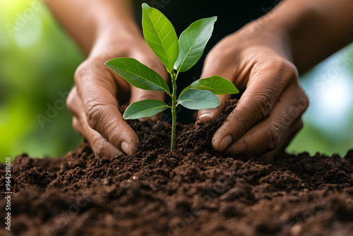 Hand Planting a Tree | Symbol of Growth, Sustainability, and Environmental Conservation