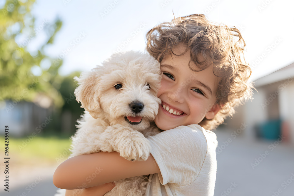 Child Holding a Puppy and Smiling | Heartwarming Connection Between Kids and Pets Child Holding a Puppy and Smiling | Heartwarming Connection Between Kids and Pets