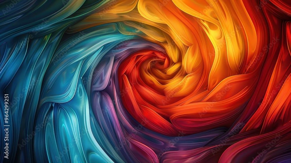 Fototapeta premium Vibrant swirl of colors creates a dynamic and energetic visual. Perfect for artistic projects, backgrounds, or abstract designs.