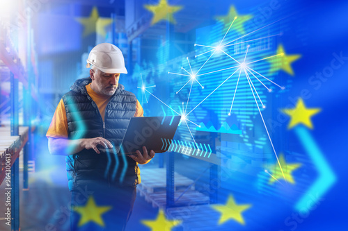 Man logistician. European u...