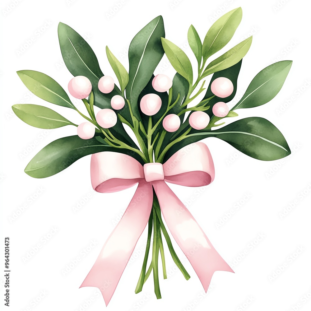 A beautiful bouquet with soft pink flowers and lush green leaves, tied with a delicate pink ribbon. A beautiful bouquet with soft pink flowers and lush green leaves, tied with a delicate pink ribbon.