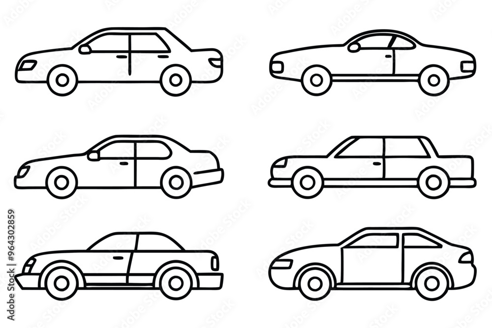 Set of Car line art illustration Set of Car line art illustration