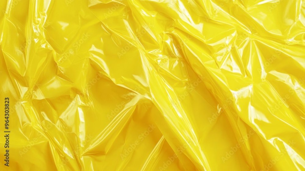 Abstract texture crumpled yellow plastic cellophane surface material Abstract texture crumpled yellow plastic cellophane surface material