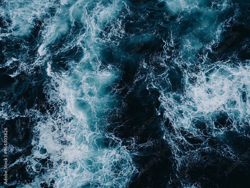 Aerial View of Deep Ocean Water with Complex Wave Patterns Aerial View of Deep Ocean Water with Complex Wave Patterns