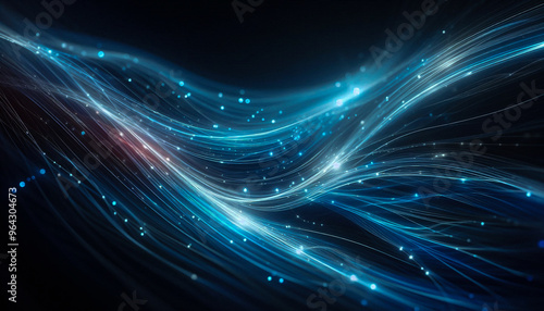 Abstract lines blue and white, luminous of light flowing curve, combining electric blue and subtle white colors