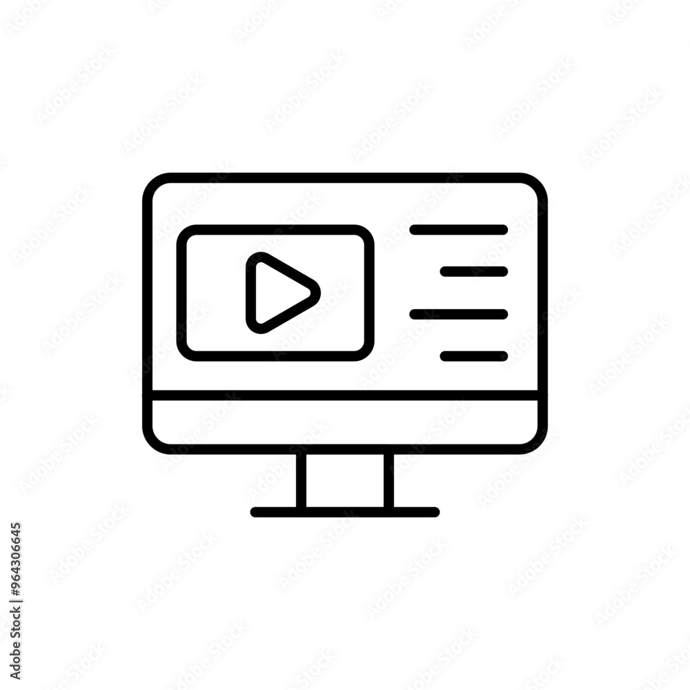 Online video outline icons, minimalist vector illustration ,simple transparent graphic element .Isolated on white background Online video outline icons, minimalist vector illustration ,simple transparent graphic element .Isolated on white background