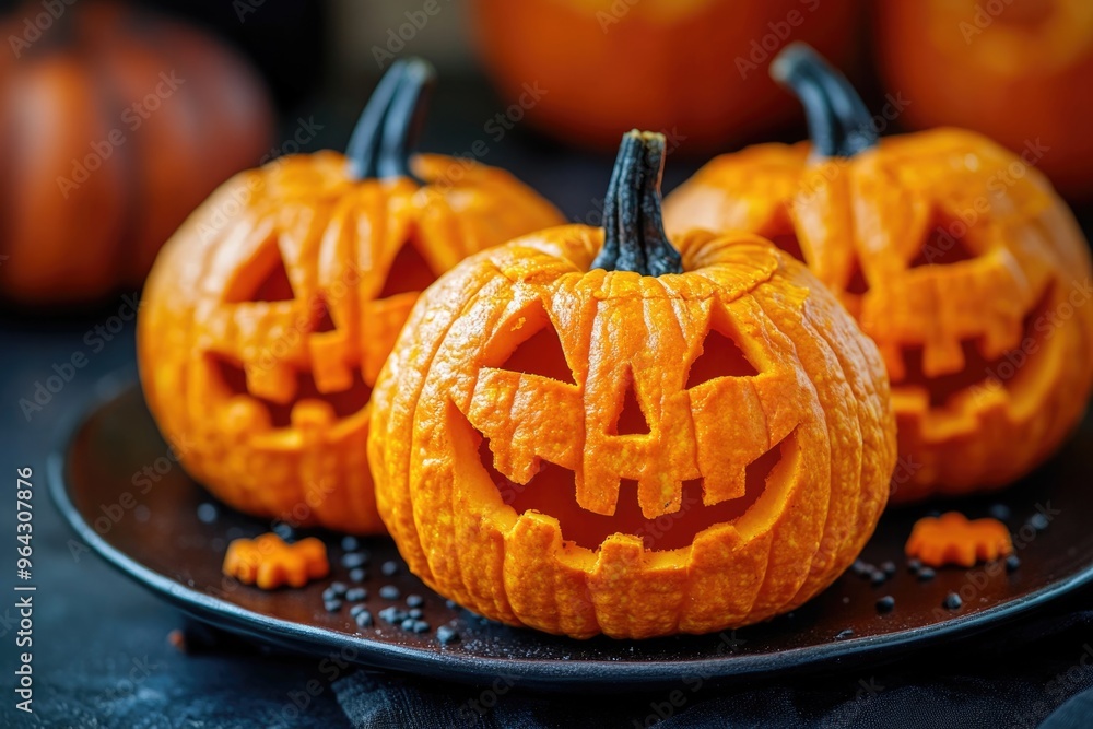funny Halloween food over a wood background. ai generated funny Halloween food over a wood background. ai generated