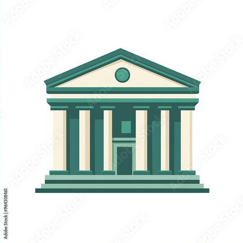 Bank Building Logo Isolated on White Background