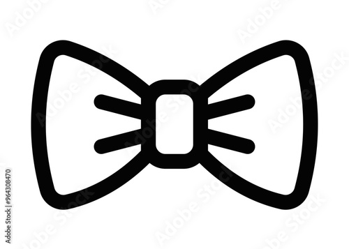 Simple outline of a bow tie icon. Vector illustration symbolizing fashion and elegance. Editable stroke.