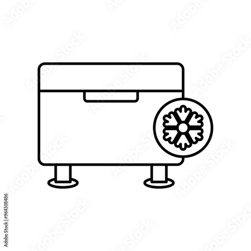 freezer icon refrigerator symbol, line vector isolated on white background. trendy and modern design