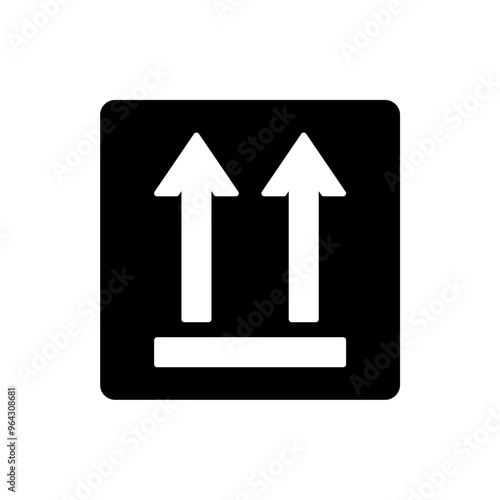 sign icon facing up. vector isolated on white background. simple and modern design