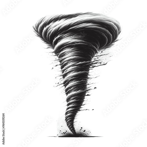 tornado hurricane  isolated on transparent background - Generative AI