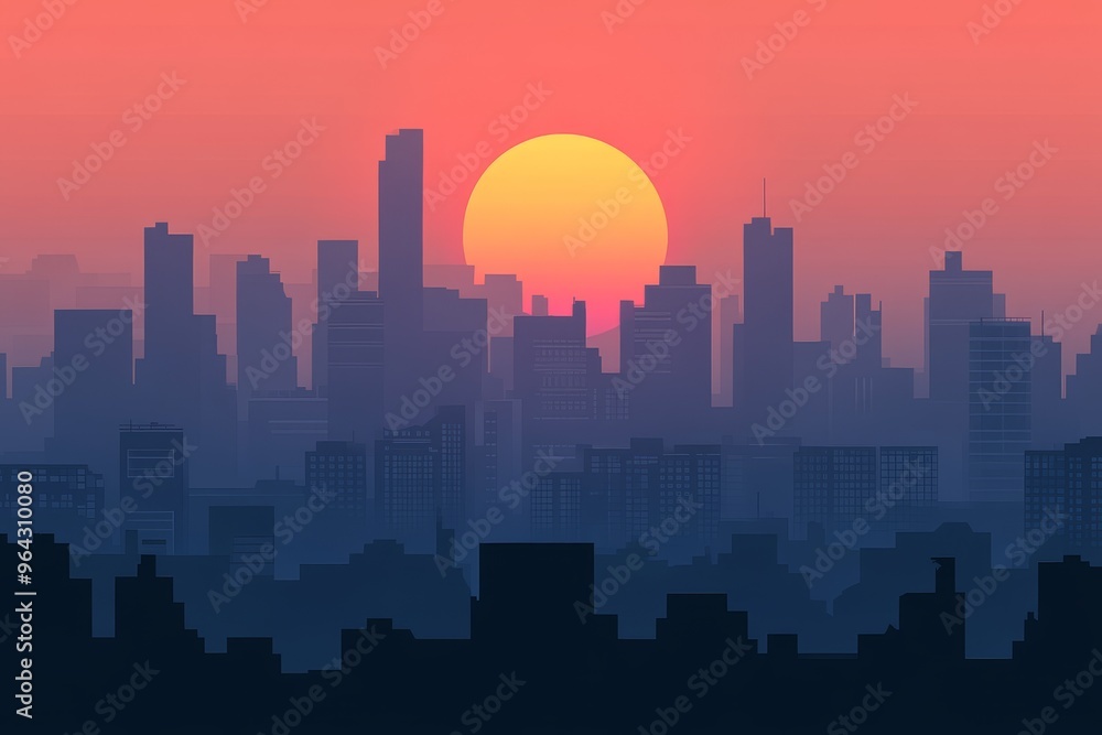 Sunset Over the Cityscape Sunset Over the Cityscape