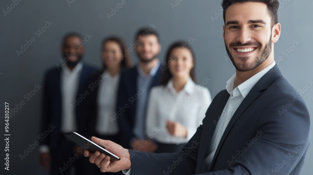 Confident Businessman Leading a Team Confident Businessman Leading a Team