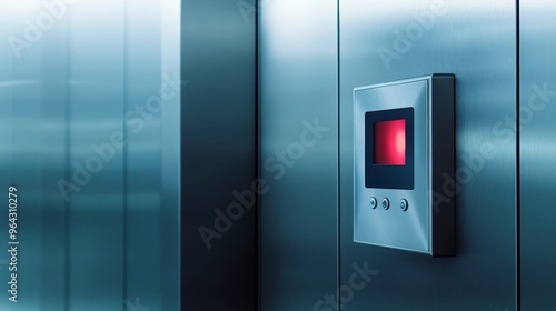 Modern Security Alarm System in a Futuristic Elevator Setting: Design and Innovation with a High-Tech Appearance