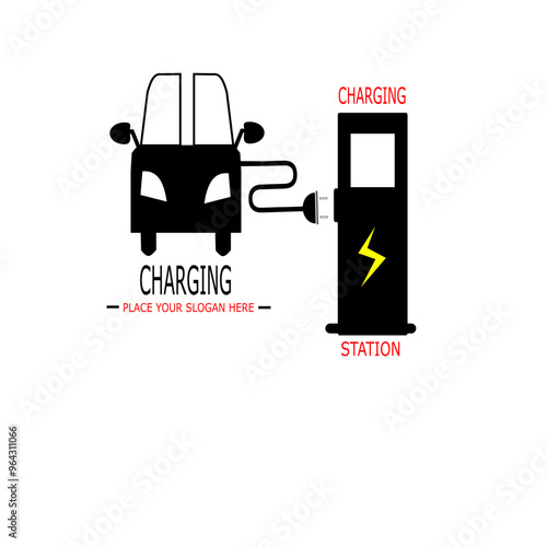 CHARGING STATION PLACE YOUR SLOGAN HERE VEKTOR