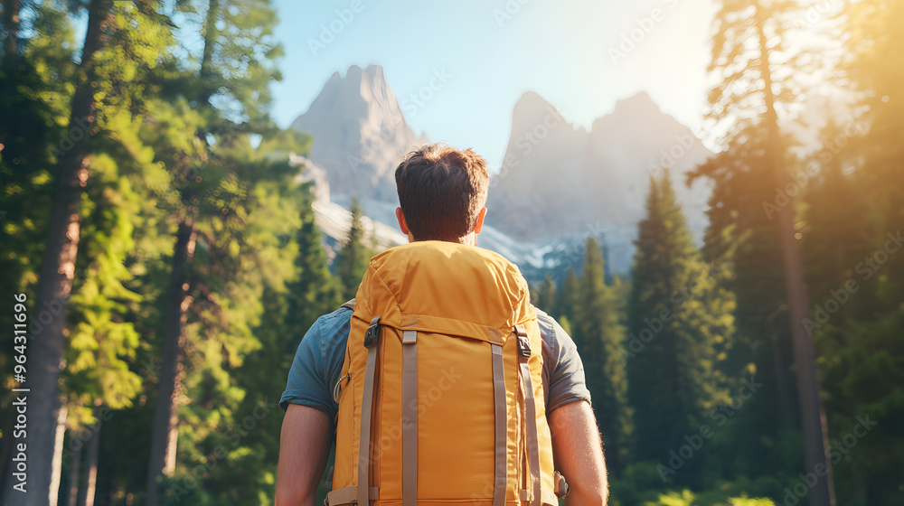 Mountain Trekker in a Dense Forest | Adventure and Exploration in Nature's Wilderness Mountain Trekker in a Dense Forest | Adventure and Exploration in Nature's Wilderness