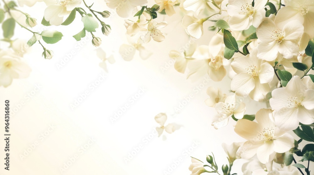 neutral background with cascading flowers neutral background with cascading flowers