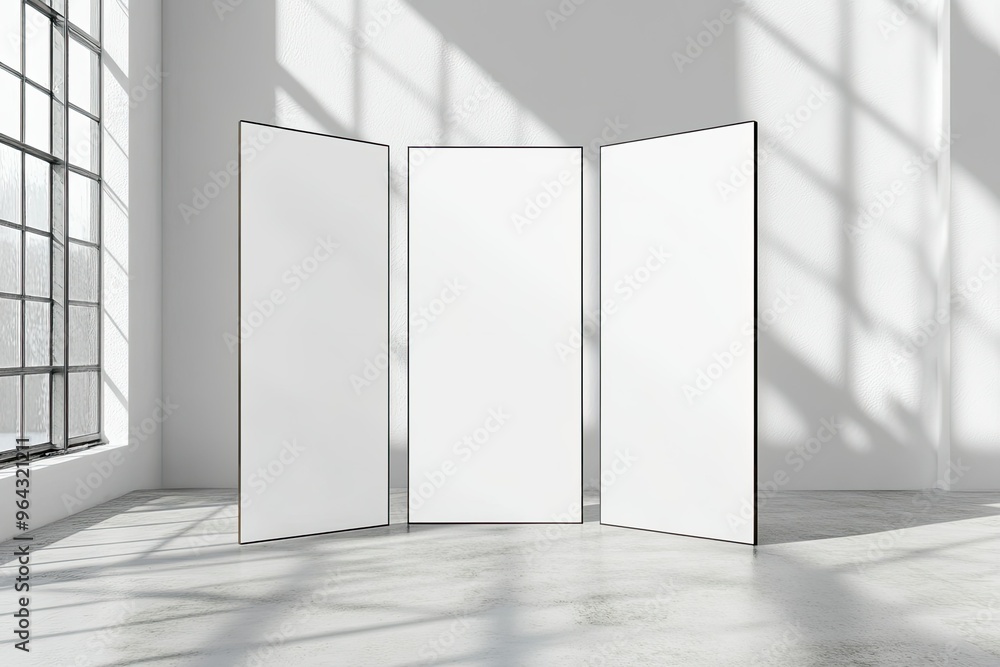 Three Sided Cardboard Display Mockup Front View Three Sided Cardboard Display Mockup Front View