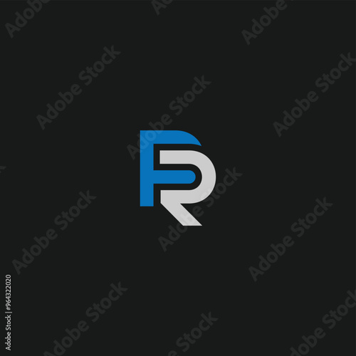 FR or RF letter logo design. Abstract outstanding professional business awesome artistic branding company different colors illustration.