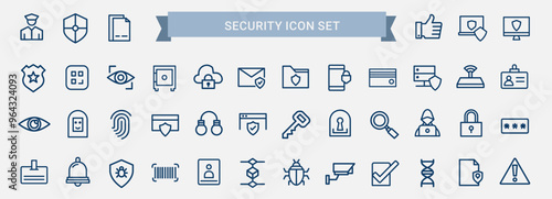 security concepts set line icons 