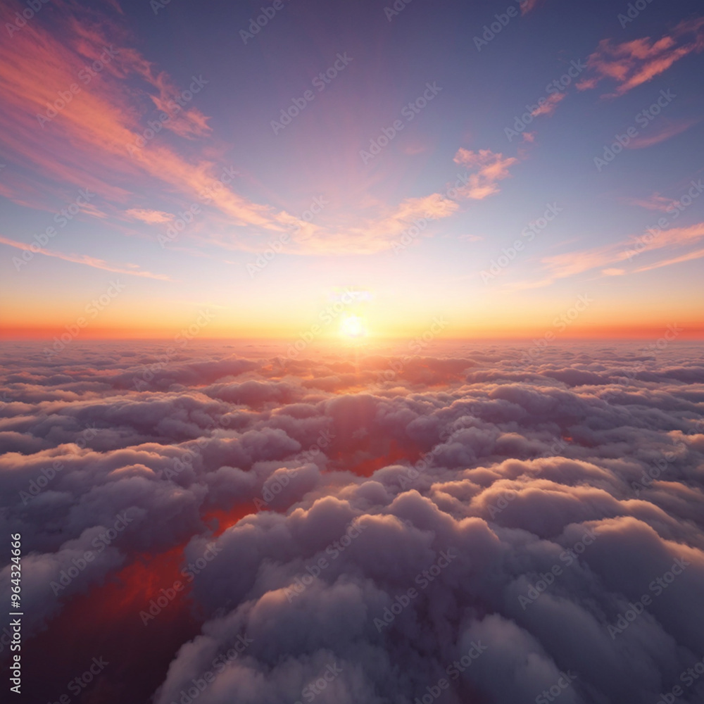 Tranquil Sunset Over a Beautiful Cloudscape Tranquil Sunset Over a Beautiful Cloudscape