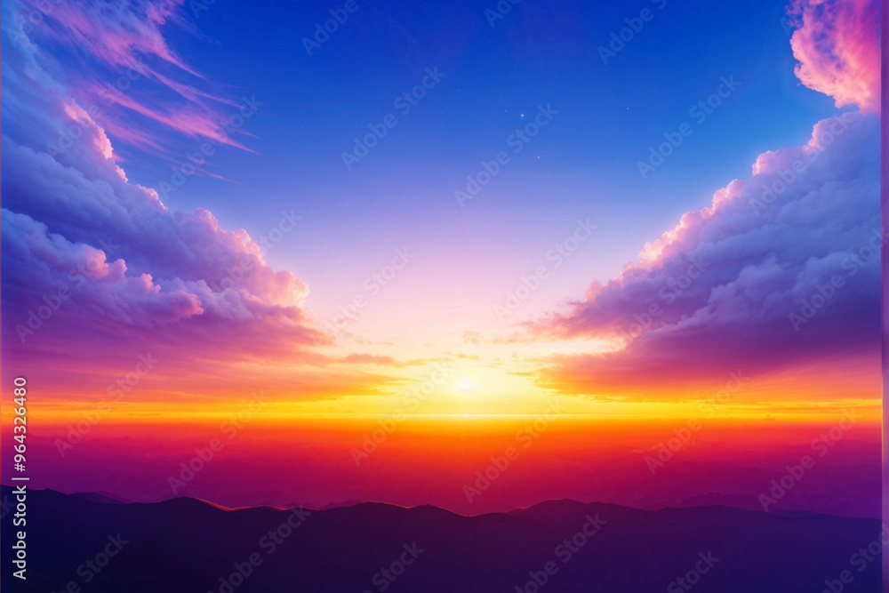 Fototapeta premium Tranquil Sunset Over a Beautiful Cloudscape