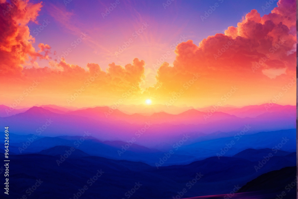 Tranquil Sunset Over a Beautiful Cloudscape Tranquil Sunset Over a Beautiful Cloudscape