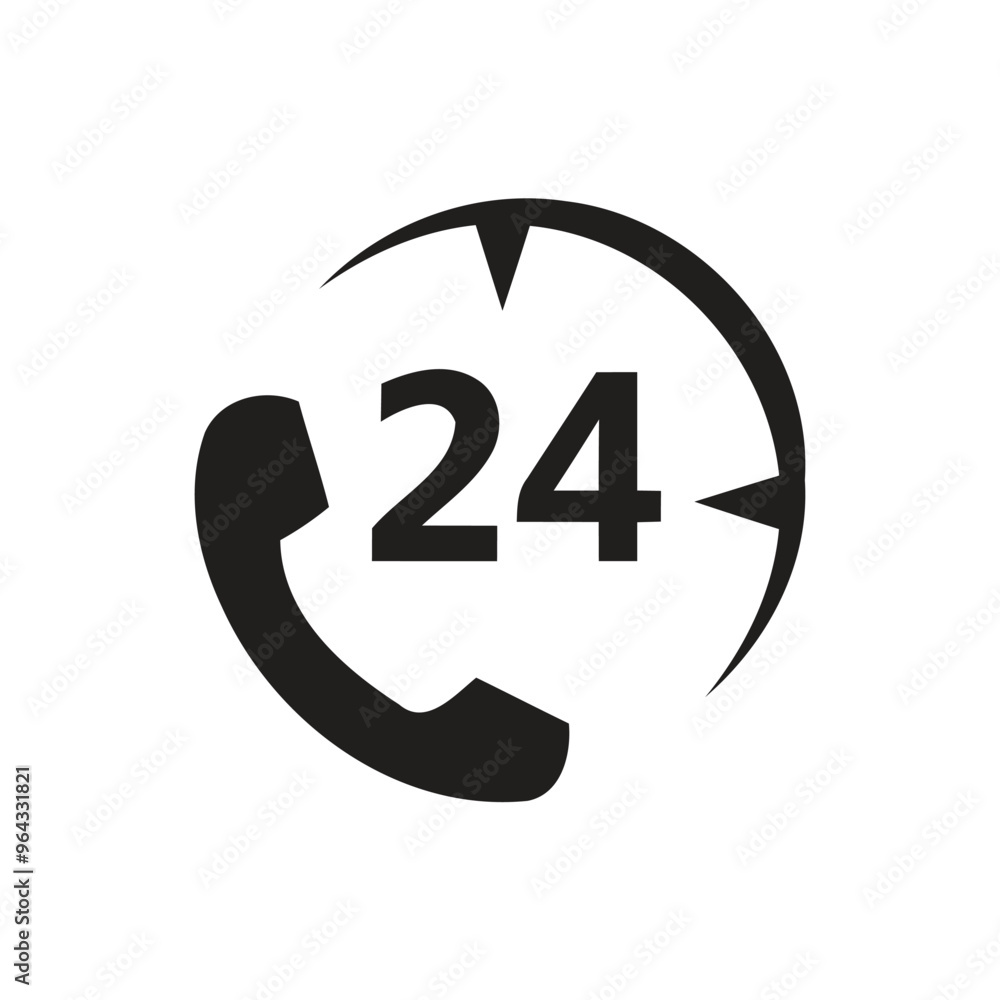 24 Hours Support icon. 24 hours Call or Twenty four hour vector illustration
24 Hours Support icon. 24 hours Call or Twenty four hour vector illustration