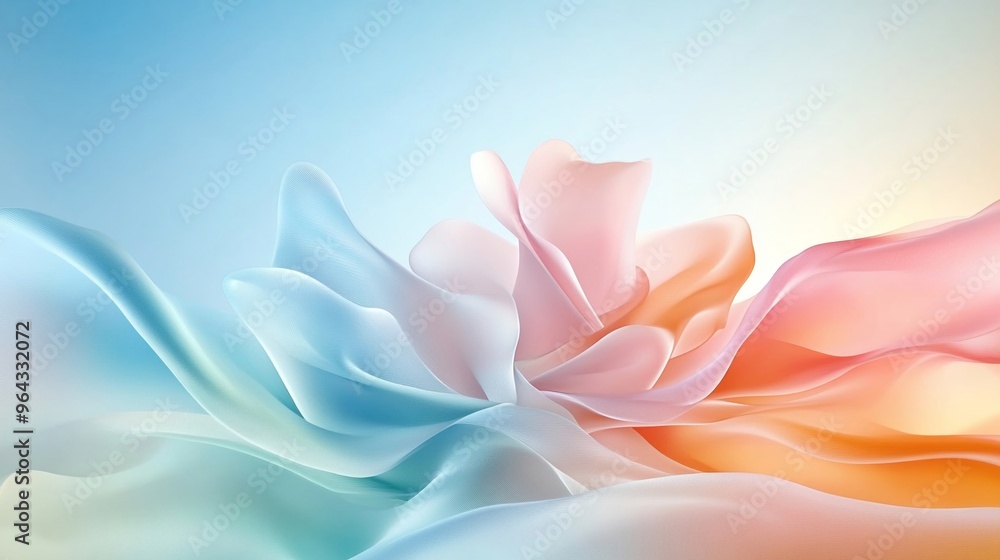 Fototapeta premium Fluid shapes in pastel colors forming an abstract background organic shapes