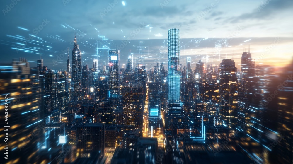 Futuristic cityscape AI governance Futuristic cityscape AI governance