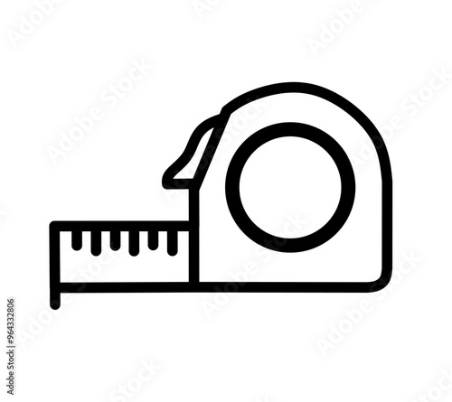 Roll measuring tool icon vector with simple design. tape measure icon