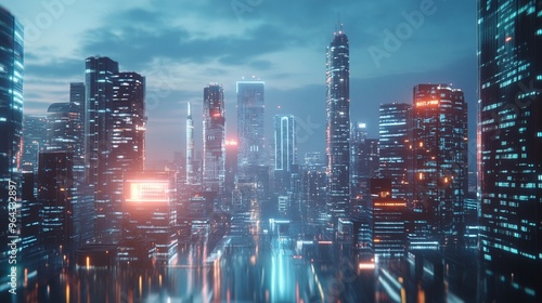 Wallpaper Mural Futuristic cityscape AI governance Torontodigital.ca
