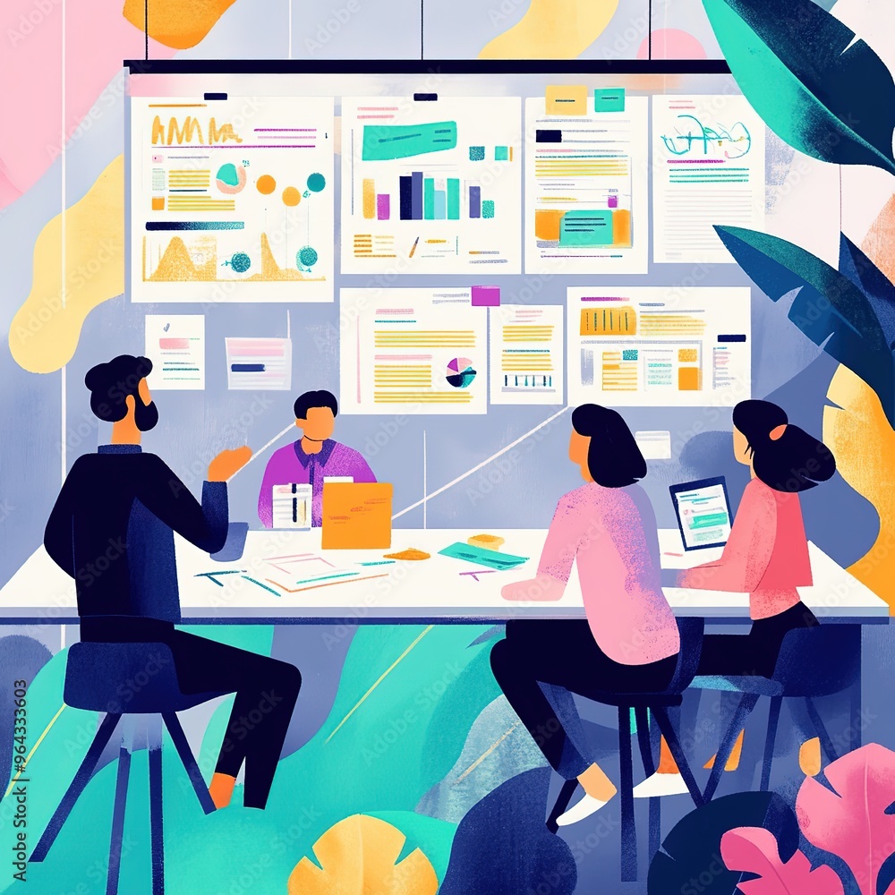 Empowering Remote Teams, Strategies for Engagement and Motivation, business discussion illustration Empowering Remote Teams, Strategies for Engagement and Motivation, business discussion illustration